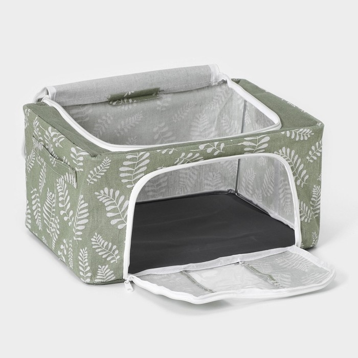 Кофр для хранения вещей Доляна Leaves, 39×29×20 см, 24 литра, цвет зелёный Кофр для хранения вещей Доляна Leaves, 39×29×20 см, 24 литра, цвет зелёный