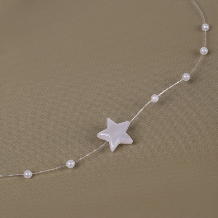 Бусы на леске, «Звёзды», 3/14 мм, 9 ± 0,5 м, цвет белый Бусы на леске, «Звёзды», 3/14 мм, 9 ± 0,5 м, цвет белый