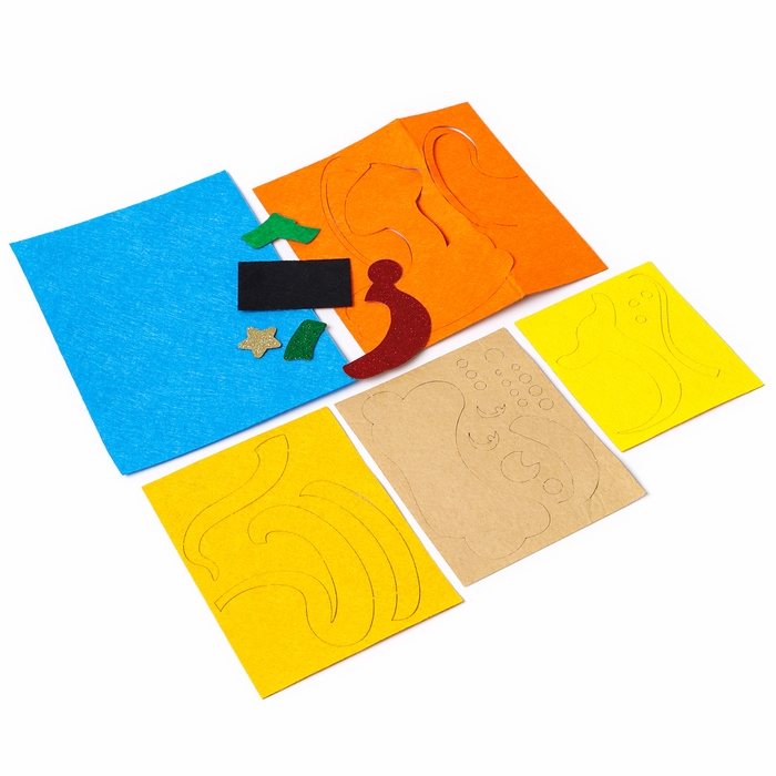 Аппликация из фетра на новый год «Веселая Змея», новогодний набор для творчества Аппликация из фетра на новый год «Веселая Змея», новогодний набор для творчества