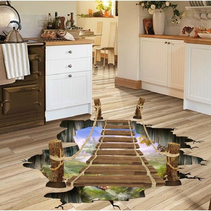 Наклейка 3Д интерьерная Мост 90*60см Наклейка 3Д интерьерная Мост 90*60см