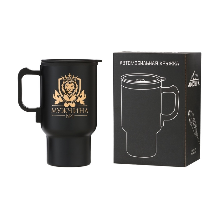 Термокружка, 450 мл, Автомобильная Термокружка, 450 мл, Автомобильная "Король дорог", сохраняет тепло 4 ч, 12 х 17 см