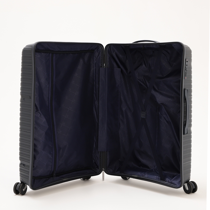 Чемодан большой 100 л (L), отдел на молнии, кодовый замок, 4 колеса, цвет тёмно-серый Чемодан большой 100 л (L), отдел на молнии, кодовый замок, 4 колеса, цвет тёмно-серый