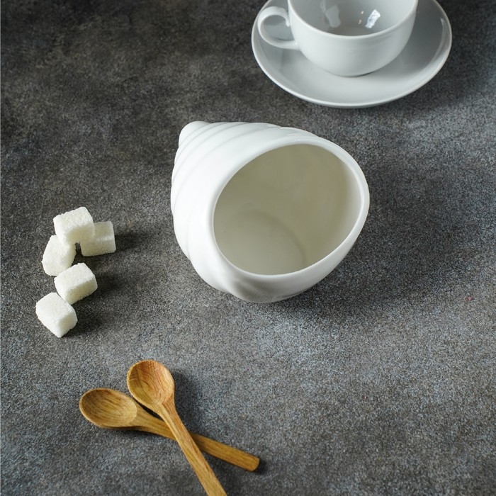 Сахарница фарфоровая Magistro «Ракушка», 330 мл, цвет белый Сахарница фарфоровая Magistro «Ракушка», 330 мл, цвет белый