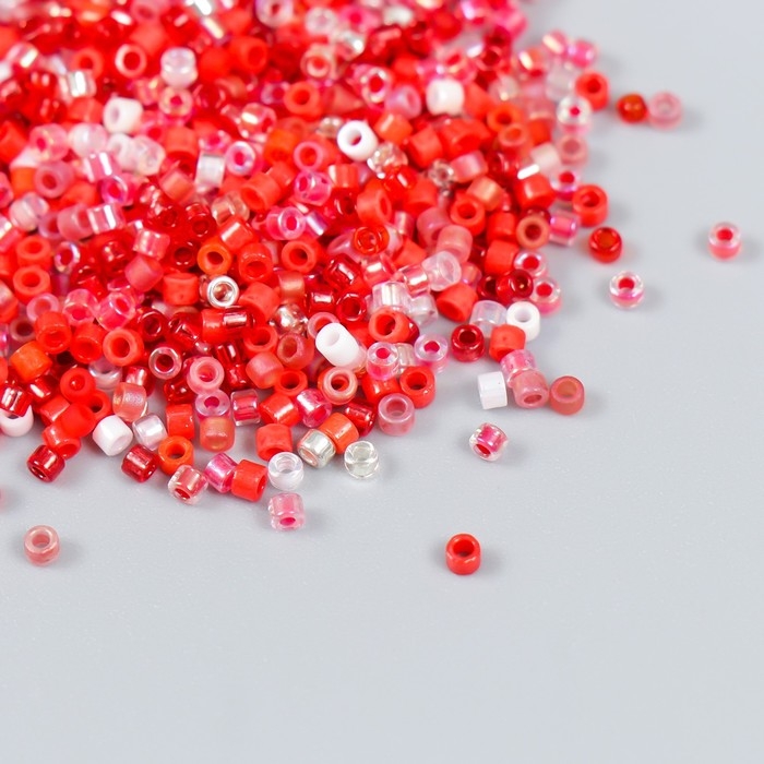 Бисер стекло 12/0  Бисер стекло 12/0 "Перламутр. Красное ассорти" 10 гр