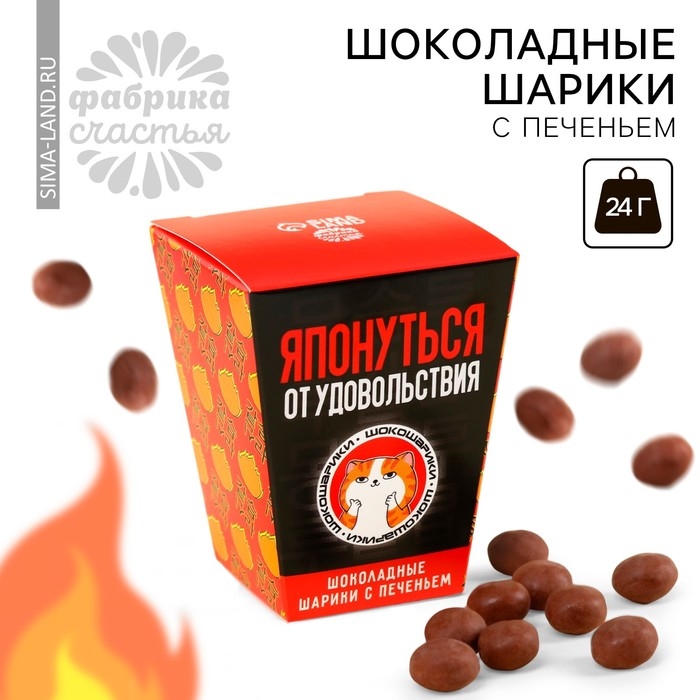 Шоколадные шарики с печеньем &laquo;Японуться от удовольствия&raquo;, 24 г ( 3 шт. х 8 г).