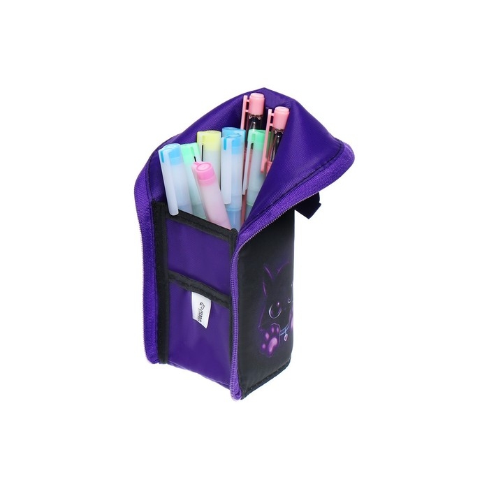 Пенал тубус-подставка, 85 х 210 х 65 мм, мягкий, тканевый, Calligrata, ПМО 12-20 Пенал тубус-подставка, 85 х 210 х 65 мм, мягкий, тканевый, Calligrata, ПМО 12-20 "Котик"