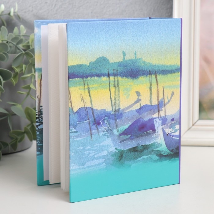 Фотоальбом на 100 фото 10х15 см, пластик. листы "watercolor travel" Венеция