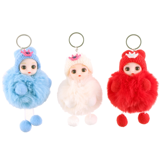 Мягкая игрушка «Зимняя куколка» на брелоке, 16 см, цвет МИКС Мягкая игрушка «Зимняя куколка» на брелоке, 16 см, цвет МИКС