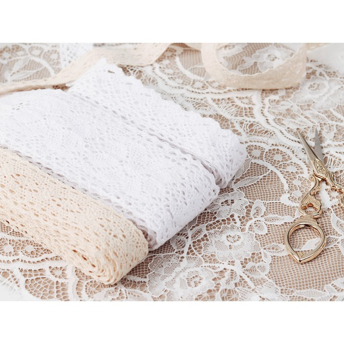 Кружево вязаное, 25 мм × 15 ± 1 м, цвет бежевый Кружево вязаное, 25 мм × 15 ± 1 м, цвет бежевый