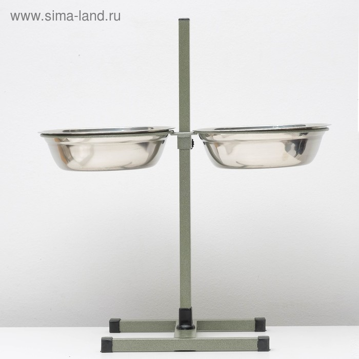 Подставка с мисками, 2 х 2,5 л, высота 60 см, разборная, зелёная Подставка с мисками, 2 х 2,5 л, высота 60 см, разборная, зелёная