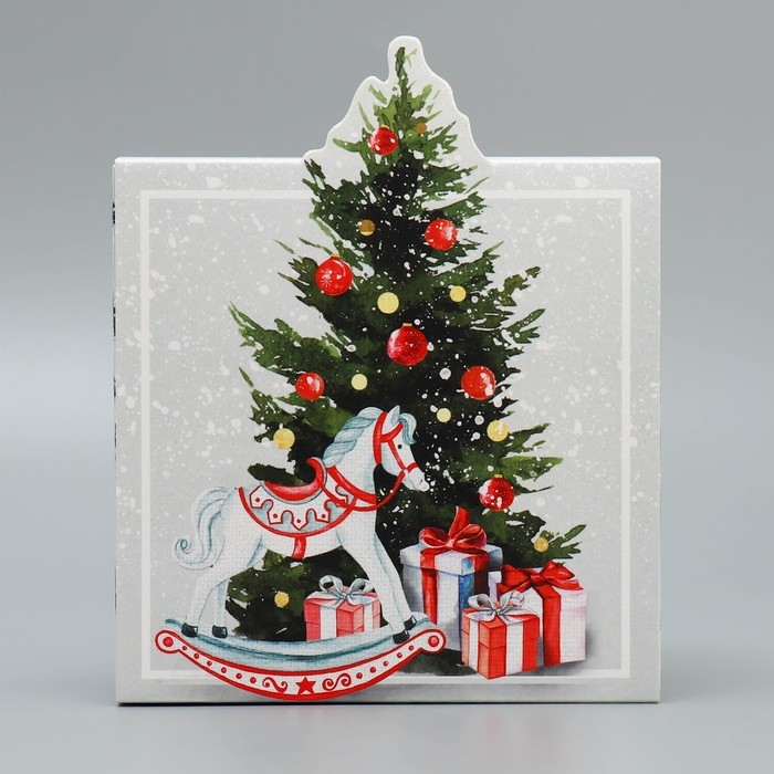 Коробка подарочная новогодняя складная «С новым годом», 15 х 15 х 8 см, Новый год Коробка подарочная новогодняя складная «С новым годом», 15 х 15 х 8 см, Новый год