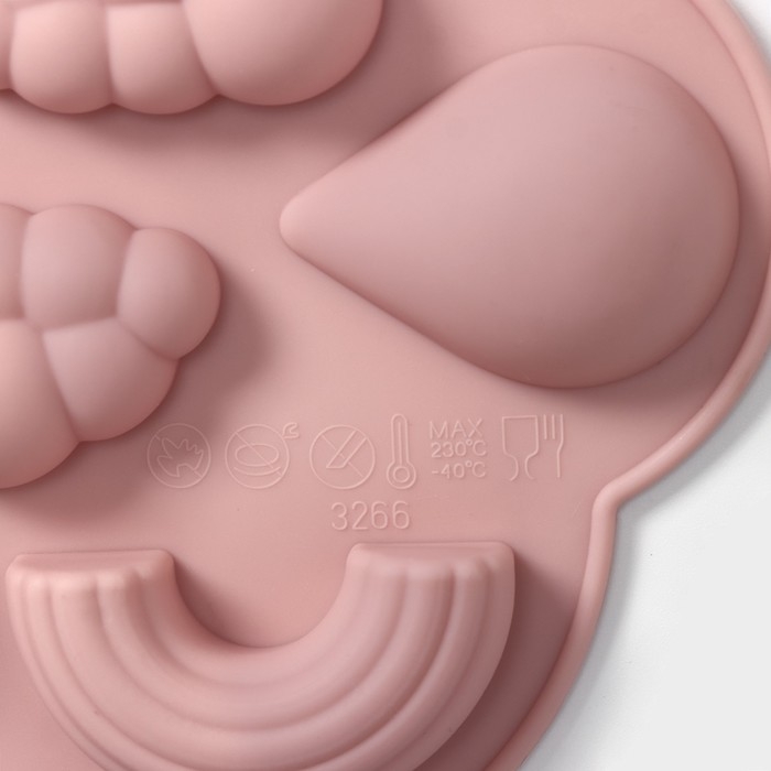 Форма для шоколада Доляна «Погода», силикон, 22,5×14,5×1,5 см, 11 ячеек, цвет МИКС Форма для шоколада Доляна «Погода», силикон, 22,5×14,5×1,5 см, 11 ячеек, цвет МИКС