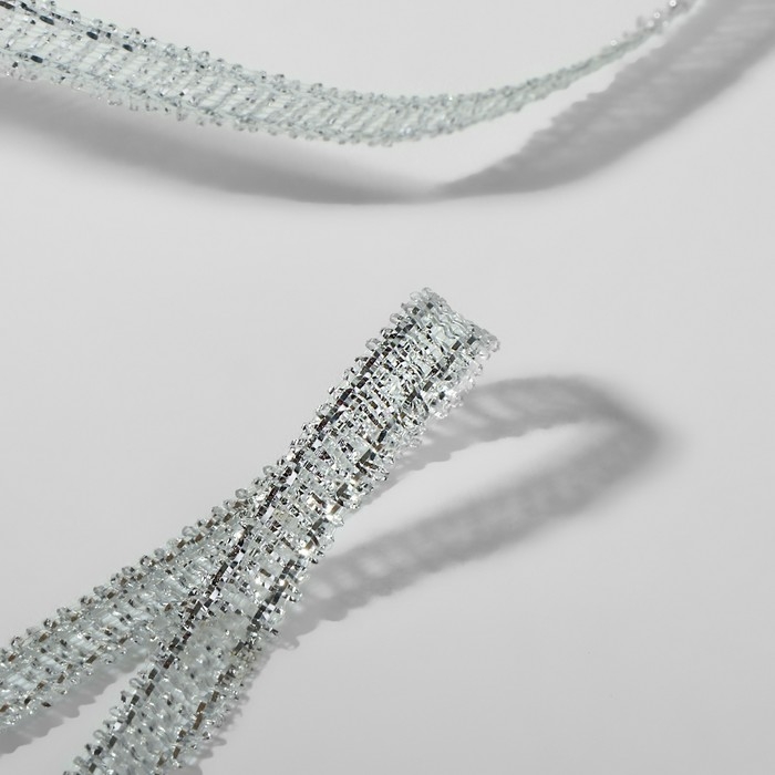 Лента парчовая, 6 мм, 500 ± 1 м, цвет серебряный Лента парчовая, 6 мм, 500 ± 1 м, цвет серебряный