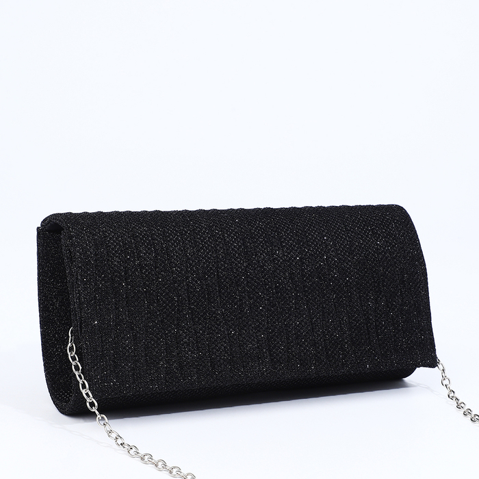 Сумка-клатч на магните, длинная цепь, цвет чёрный Сумка-клатч на магните, длинная цепь, цвет чёрный