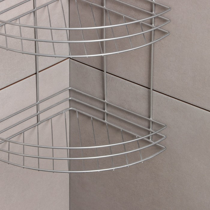 Полка угловая 3-х ярусная, 20×20×49 см, цвет хром