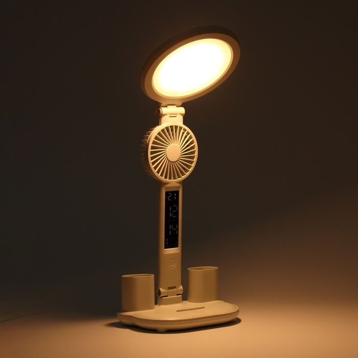 Часы - лампа электронные: календарь, термометр, органайзер, вентилятор, 7 Вт, 3 режима, USB Часы - лампа электронные: календарь, термометр, органайзер, вентилятор, 7 Вт, 3 режима, USB