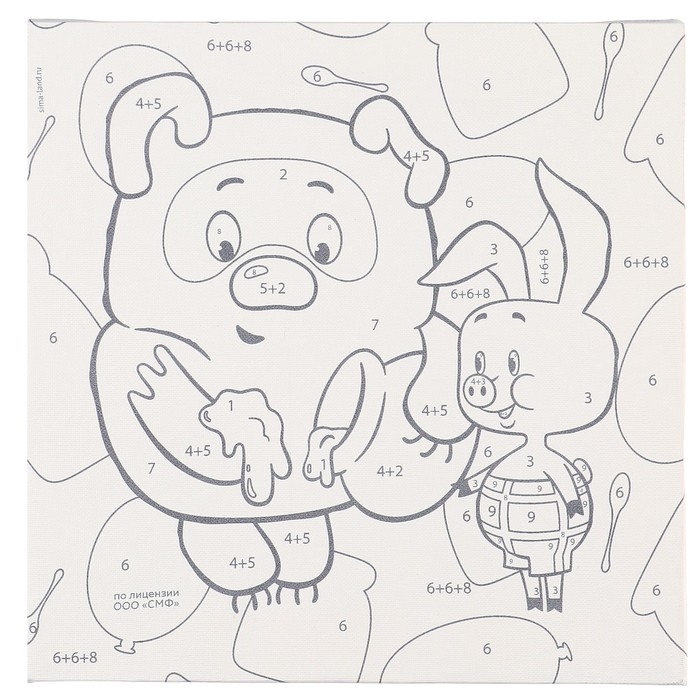 Картина по номерам для детей, 17х17 см, Винни-пух Картина по номерам для детей, 17х17 см, Винни-пух