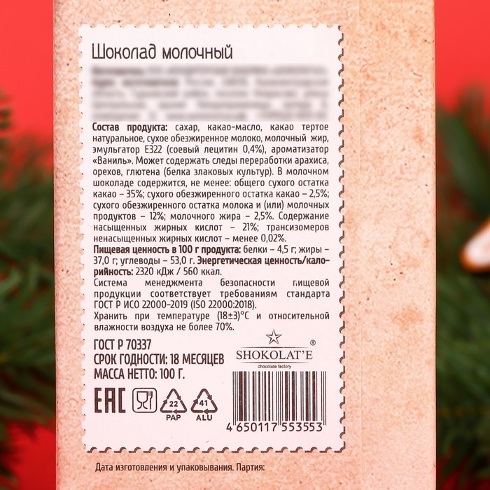 Новый год. Кондитерская плитка "С Новым годом и Рождеством" ретро, девочка с маской, 100 г