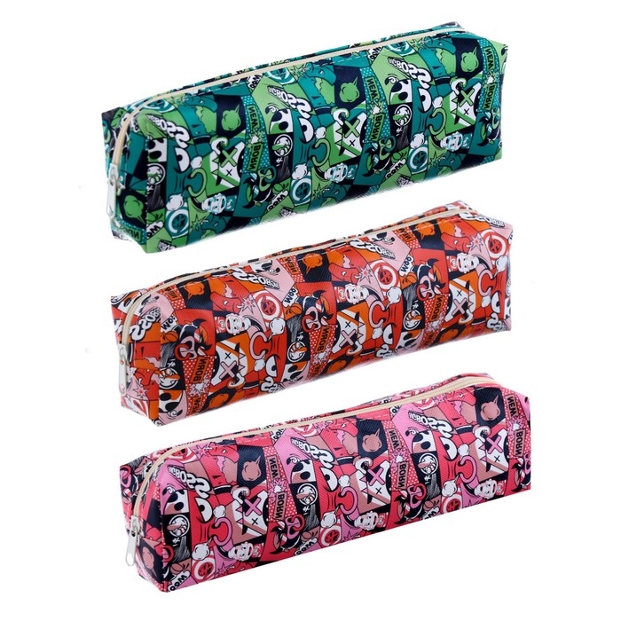 Пенал школьный на молнии Пенал школьный на молнии "Комикс", МИКС