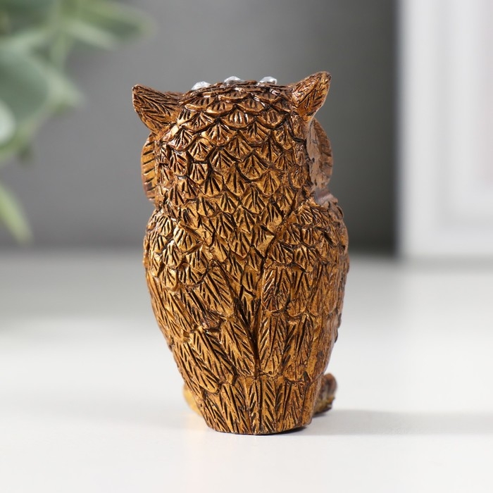 Сувенир полистоун Сувенир полистоун "Филин кофейный" стразы 4,8х2,2х1,8 см