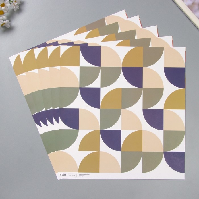 Бумага для скрапбукинга Бумага для скрапбукинга "Змейка" плотность 180 гр набор 5 шт 30,5х32 см