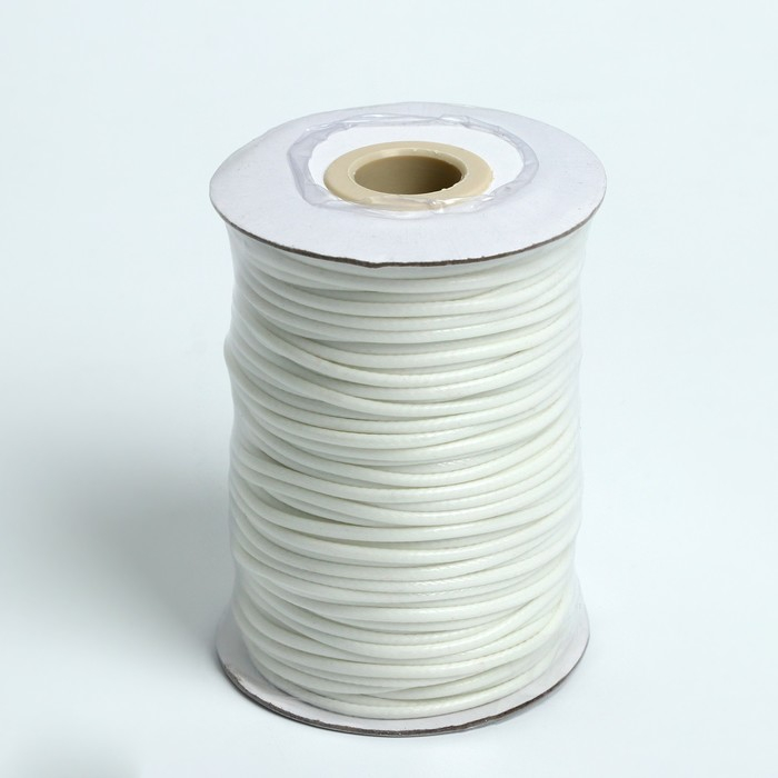 Шнур вощеный d=2мм, L=50м, цвет белый Шнур вощеный d=2мм, L=50м, цвет белый