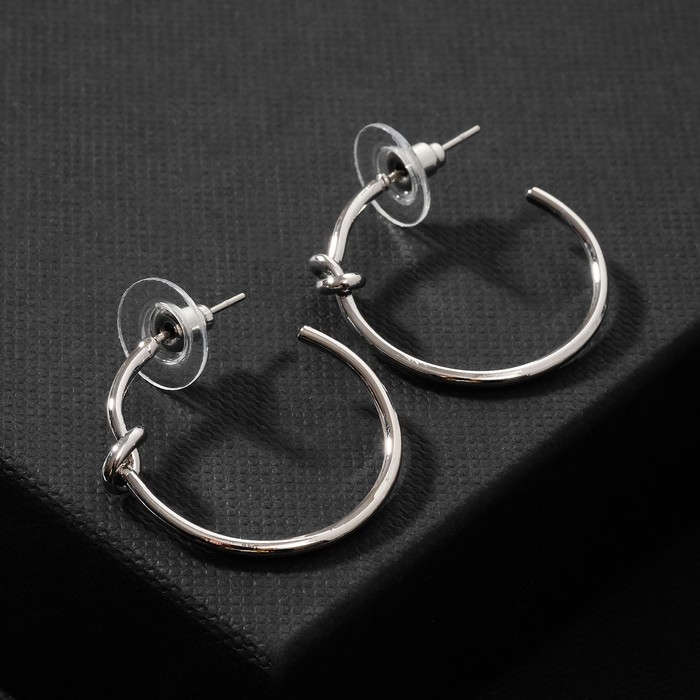 Серьги-кольца «Перерождение» классика, d=2,5 см, цвет серебро Серьги-кольца «Перерождение» классика, d=2,5 см, цвет серебро