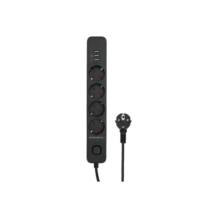 Сетевой фильтр Гарнизон 2.0 Мультипорт EPS-4-U3-B-2, 4 р, 10А, 3xUSB, 2м, ур.защиты 2+, черн 1034186 Сетевой фильтр Гарнизон 2.0 Мультипорт EPS-4-U3-B-2, 4 р, 10А, 3xUSB, 2м, ур.защиты 2+, черн 1034186