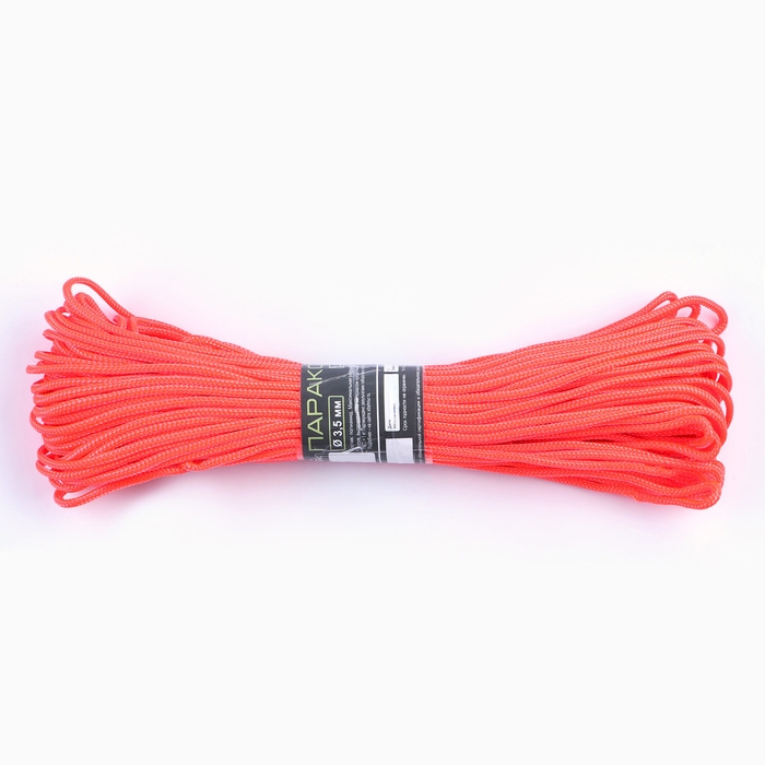 Паракорд 550, нейлон, оранжевый, d - 3.5 мм, 30 м Паракорд 550, нейлон, оранжевый, d - 3.5 мм, 30 м