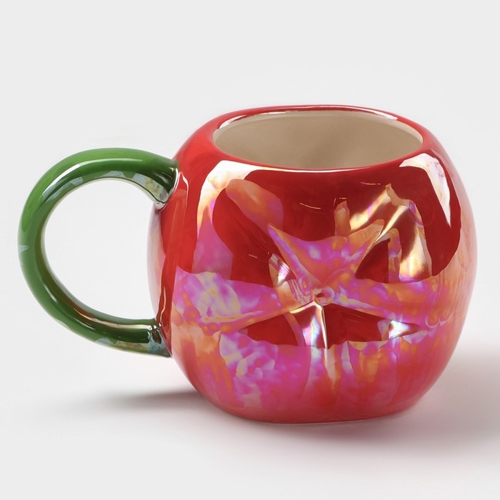 Кружка керамическая &laquo;Помидор&raquo;, 400 мл, цвет красный