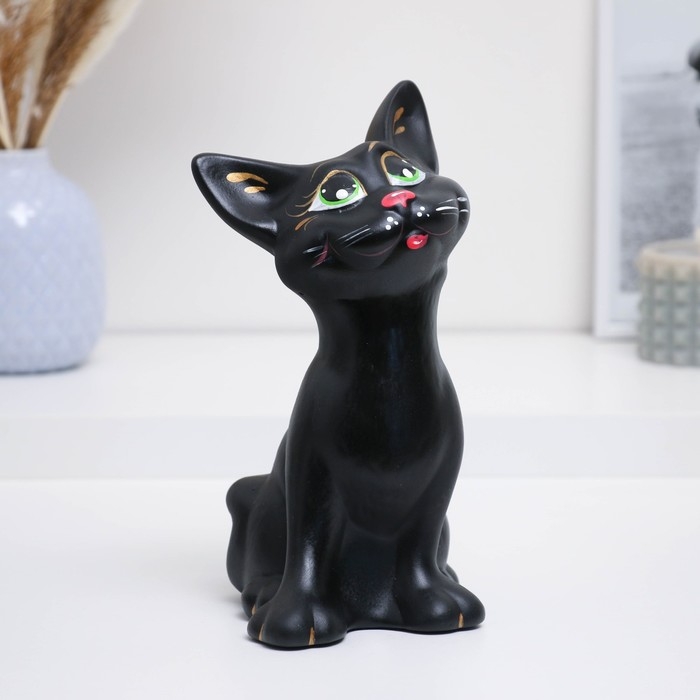 Копилка Копилка "Кот Оскар" чёрный, 12х13х23см