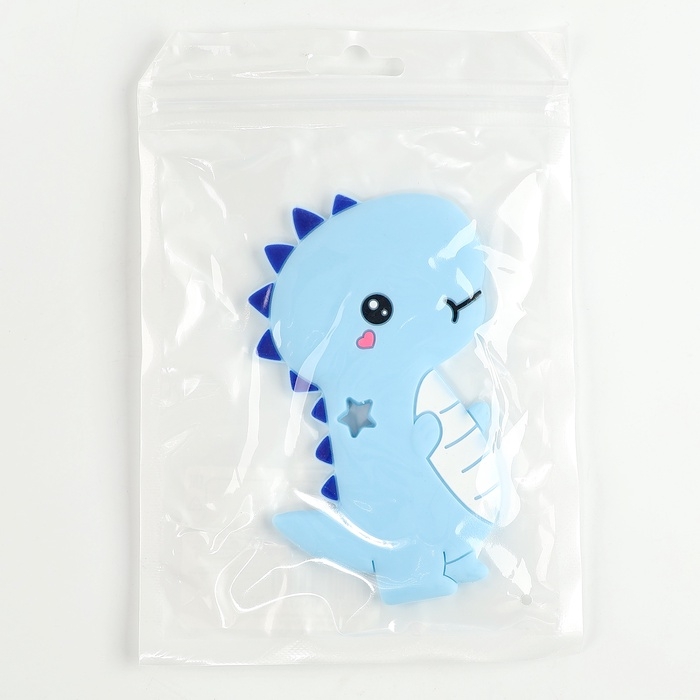 Прорезыватель силиконовый для зубов «Динозаврик», цвет голубой