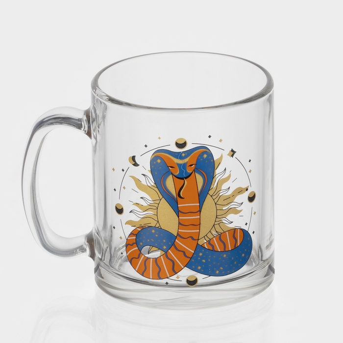 Кружка стеклянная чайная «Мистические змеи», 320 мл, МИКС Кружка стеклянная чайная «Мистические змеи», 320 мл, МИКС