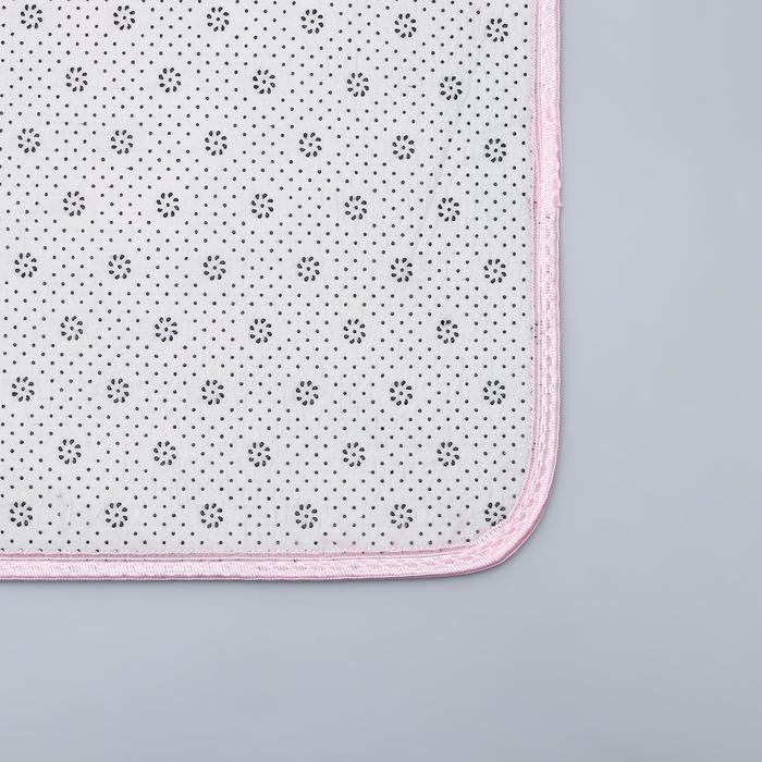 Набор ковриков для ванной и туалета Доляна «Пушистик», 2 шт, 38×40, 40×60 см, цвет розовый