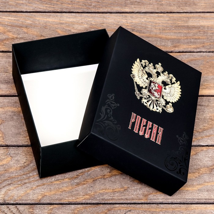 Коробка складная, крышка-дно, Коробка складная, крышка-дно, "Россия", софт тач, 21 х 15 х 7 см