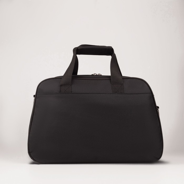 Сумка дорожная на молнии, наружный карман, длинный ремень, цвет чёрный Сумка дорожная на молнии, наружный карман, длинный ремень, цвет чёрный