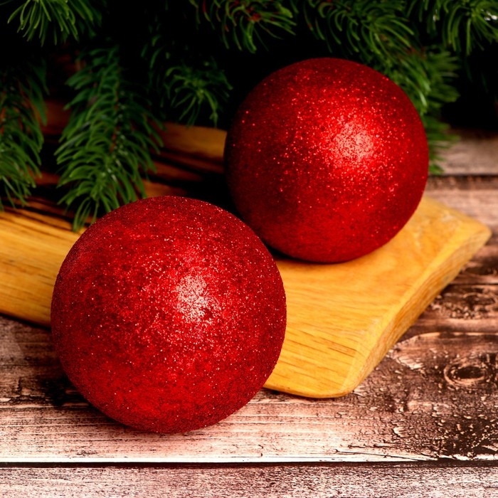 Фигурка для поделок и декора «Шар», набор 2 шт., размер 1 шт: 7 см, цвет красный Фигурка для поделок и декора «Шар», набор 2 шт., размер 1 шт: 7 см, цвет красный