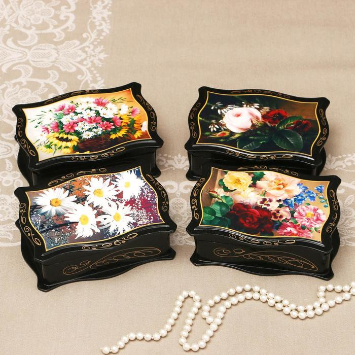 Шкатулка «Цветы», 12×16 см, лаковая миниатюра микс Шкатулка «Цветы», 12×16 см, лаковая миниатюра микс