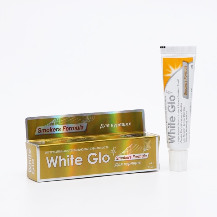 Отбеливающая зубная паста White Glo, для курящих, 24 г Отбеливающая зубная паста White Glo, для курящих, 24 г