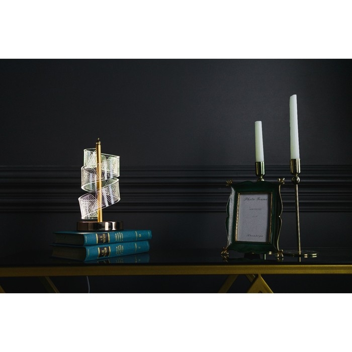 Настольная лампа Настольная лампа "Спираль" LED 5Вт золото 11х11х25 см RISALUX