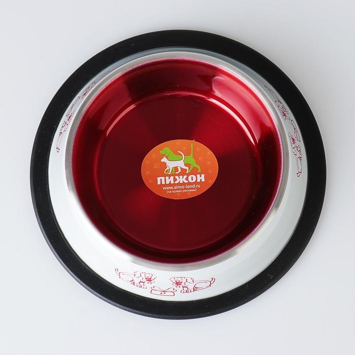 Миска с нескользящим основанием декоративная цветная, 230 мл, бело-красная Миска с нескользящим основанием декоративная цветная, 230 мл, бело-красная