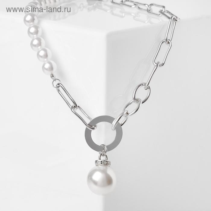 Кулон жемчуг «Цепь» дабл, цвет белый в серебре, 40 см Кулон жемчуг «Цепь» дабл, цвет белый в серебре, 40 см