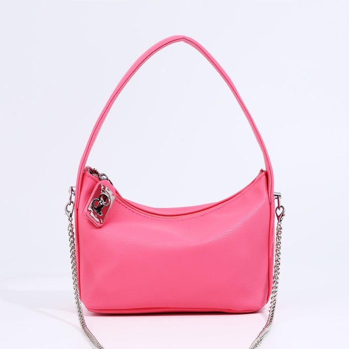 Сумка-багет на молнии, цепочка, цвет розовый Сумка-багет на молнии, цепочка, цвет розовый