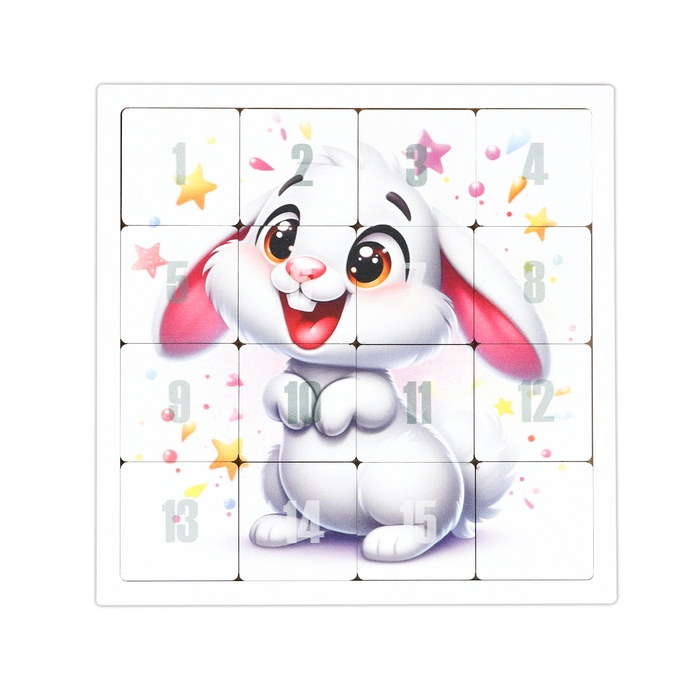 Головоломка  Головоломка "Пятнашки. Зайка", логическая настольная игра, 22х22 см