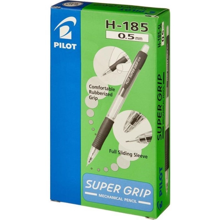 Карандаш механический Pilot 0.5 мм Super Grip резиновый упор, черный Карандаш механический Pilot 0.5 мм Super Grip резиновый упор, черный