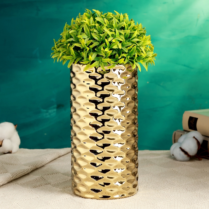 Кашпо - ваза  Кашпо - ваза "Хелен" золотая, 9х9х20см