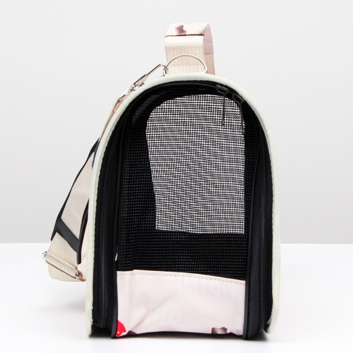 Сумка - переноска для животных  Сумка - переноска для животных "Love", размер S, белая, 37,5 х 17 х 22 см