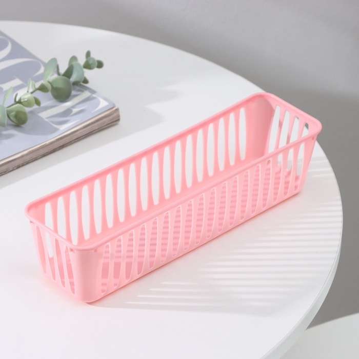 Корзина для хранения Доляна «Вертикаль», пластик, 25×7×6 см, цвет МИКС Корзина для хранения Доляна «Вертикаль», пластик, 25×7×6 см, цвет МИКС