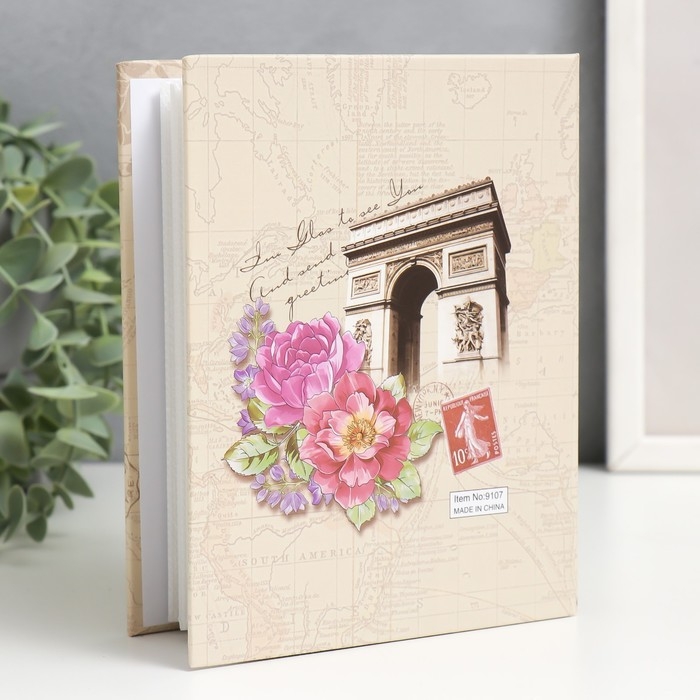 Фотоальбом на 100 фото 10х15 см Фотоальбом на 100 фото 10х15 см "Ретро. Цветы" МИКС 16,5х12,5х4,5 см