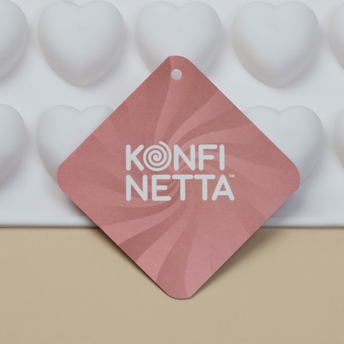 Форма для муссовых десертов и шоколада KONFINETTA «Сердца», силикон, 29,7×17,3×1,5 см, 35 ячеек (2,7×2,5 см), цвет белый Форма для муссовых десертов и шоколада KONFINETTA «Сердца», силикон, 29,7×17,3×1,5 см, 35 ячеек (2,7×2,5 см), цвет белый